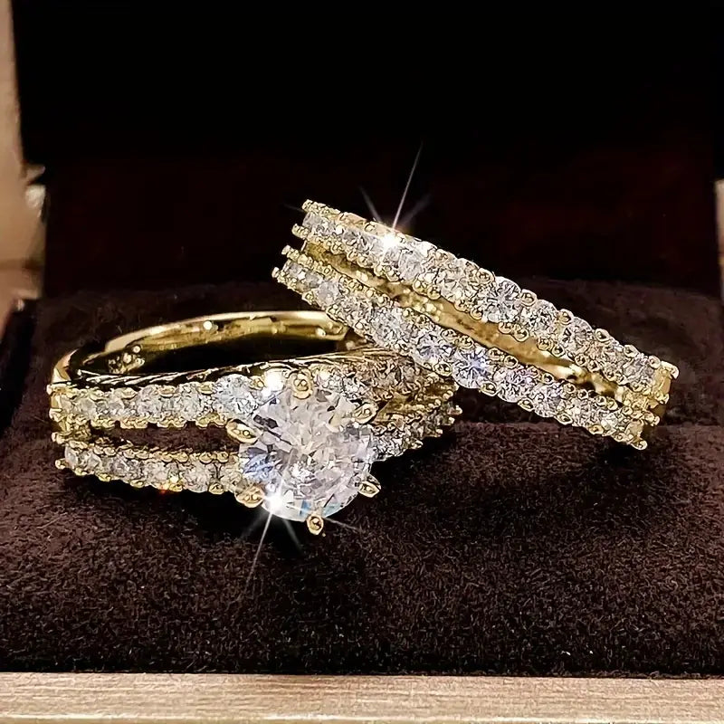 Eternal Radiance Ring Set | White Gold