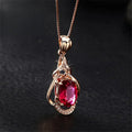 Exquisite Red Crystal Gold Necklace | Gold