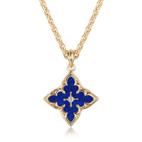 Brown Clover Pendant Necklace | Gold