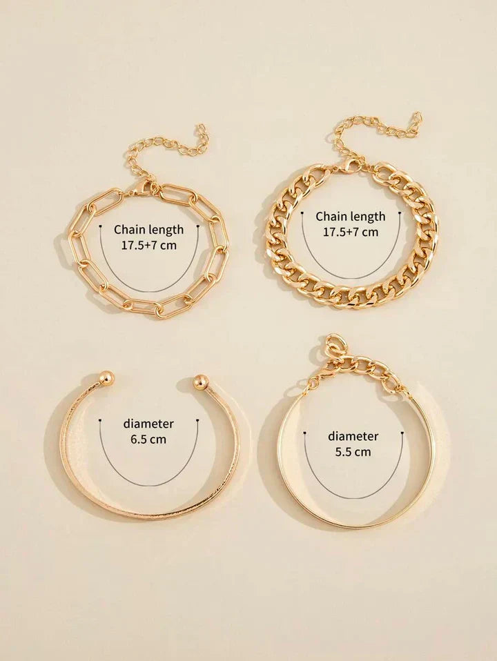 Elan Mercer Bracelet Set | White Gold